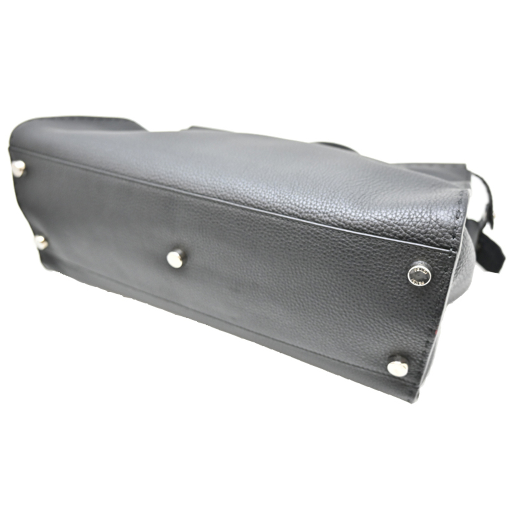 Fendi Peekaboo Selleria Women's/Men's 2-Way/3-Way Bag 7VA388 Leather Black - Picture 3 of 10